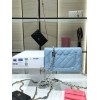 Chanel Grained Calfskin Wallet Charm WOC Blue