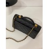Chanel 22k Calfskin & Gold-Tone Metal Black Bag