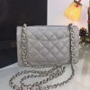 Chanel 20cm Classic Flap Bag Grey Caviar Leather sliver&gold hardware