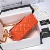 Chanel small shoulder bag in orange leather