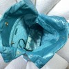 Chanel blue mint leather tote shopping large bag