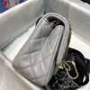 Chanel Lambskin & Gold-Tone Metal Mini Flap Bag Gray