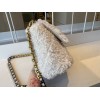 Chanel tweed white flap bag 30cm