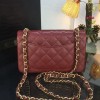 Chanel 20cm Classic Flap Bag Burgundy Caviar Leather sliver&gold hardware