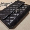 Chanel all black 2.55 medium size leather bag