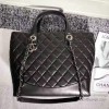 Chanel Quilted Lambskin Shopping Tote Bag Black 260301 VS02839