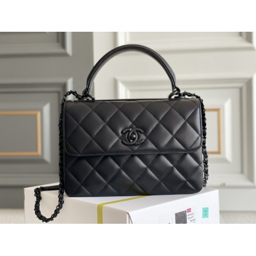 Chanel Large Trendy CC Bag so black lambskin bag