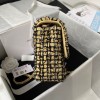 Chanel tweed classic yellow flap bag 25cm