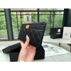 Chanel black lampskin wallet