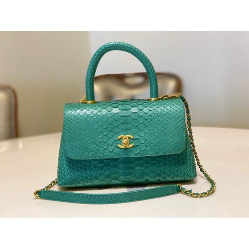 Chanel Coco Green Python Mini Bag