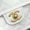 Chanel white leather flap bag