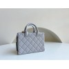 Chanel Vanity Case Calfskin Gray Bag