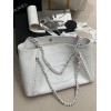 Chanel Soft Calfskin Shopping Bag Top Handle White