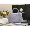 Chanel coco handle mini purple caviar leather