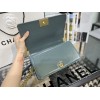 Chanel Boy Calfskin Blue Gold hardware 25cm