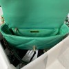 Chanel 19 flap green gold hardware bag 30cm