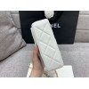 Chanel mini smooth leather pearl chain flap bag