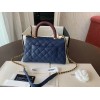 Chanel Coco Handle Blue Caviar Red Handle Small Bag