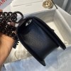 Chanel boy caviar leather all black 25cm