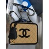 Chanel CC Filigree Vanity Case Bag Beige Grained Calfskin A93343