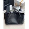 Chanel Soft Calfskin Shopping Bag Top Handle Black