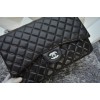 CHANEL 1112 Black Size 33cm Lambskin Leather Flap Bag With Gold / Silver Hardware