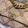 Chanel 19 Maxi-Quilted Fringe Canvas Pink Flap Bag