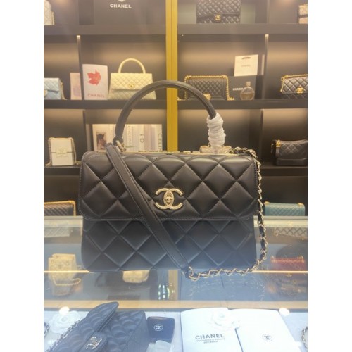 Chanel New Trendy Black CC Flap Top Handle Bag