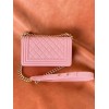 Chanel leboy pink lambskin leather gold hardware bag