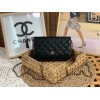 Chanel Woc CC chain black leather bag
