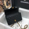 Chanel grained calfskin top handle flap bag black 20cm