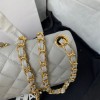 Chanel 17cm Classic Flap Bag Grey Caviar Leather gold hardware