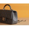 Chanel Top Handle gold hardware gray lambskin mini bag