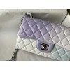 Chanel classic multicolor light blue CF flap bag 20cm