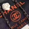 Chanel Dark Blue Canvas Large Deauville Shopping Bag A68046 VS04495