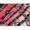 Chanel Printed Fabric Foldable Pink Shopping Bag