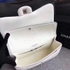 CHANEL white Size 30cm Lambskin Leather Flap Bag With Silver Hardware