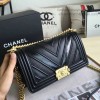 Chanel Chevron Medium Boy Bag Black A67086 VS00849