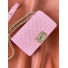 Chanel leboy pink lambskin leather gold hardware bag