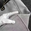 Chanel Grey Canvas Large Deauville Shopping Bag A68046 VS07815