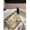 Chanel CF flap bag charms 2022 white
