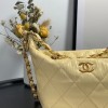 Chanel Crumpled Lambskin Mini Hobo Bag Yellow