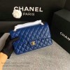 Classic Chanel Lambskin Flap Shoulder Bag Blue A01112 VS05712