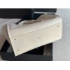 Chanel Deauville White Leather Tote Shopping Bag