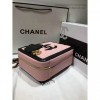Chanel CC Filigree Vanity Case Bag Pink Grained Calfskin A93343 VS08792