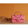 Chanel Top Handle gold hardware pink lambskin mini bag