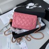 Chanel woc wallet on chain gold 19cm pink