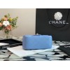 Chanel classic flap bag blue caviar leather 17cm