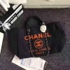 Chanel Dark Blue Canvas Large Deauville Shopping Bag A68046 VS04495