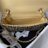 Chanel tweed classic yellow flap bag 25cm